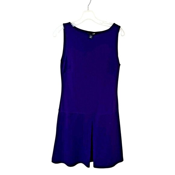 H&M Purple Go Go Mini Womens Dress Sleeveless Size Large 12 Made in Italy - Picture 1 of 9